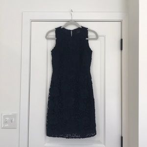 J.CREW navy lace dress.